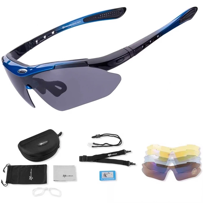 Rockbros 10007 polarisierende Fahrradbrille – Schwarz und Blau