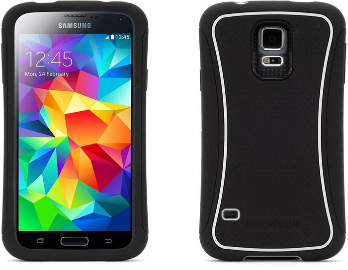 Hülle Samsung Galaxy S5 GRIFFIN Survivor Slim Case Schwarz