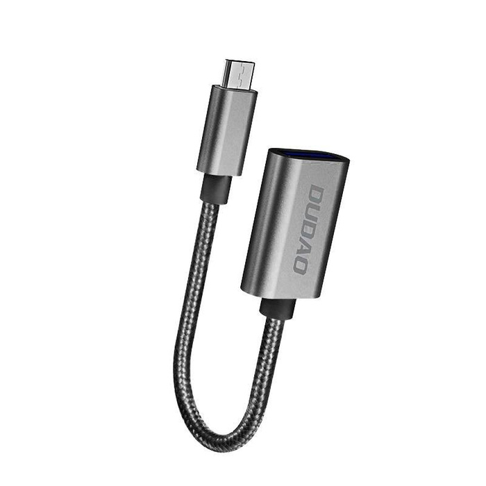 Dudao adaptér kabel OTG z USB 2.0 na micro USB šedý (L15M)