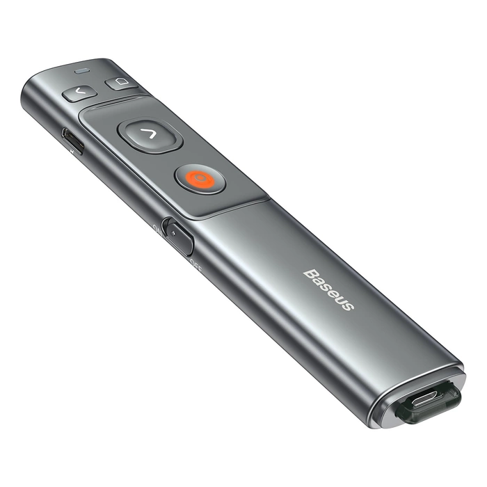 Multifunctional remote control Baseus Orange Dot for presentation, with laser pointer, without batteries (gray)