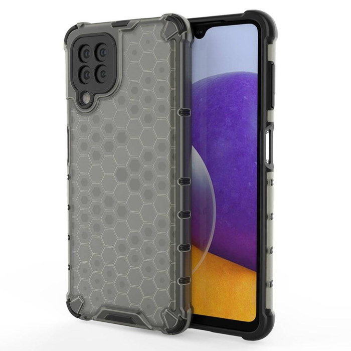 Honeycomb Case armor cover with TPU Bumper for Samsung Galaxy A22 4G black