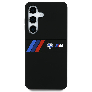 Hülle BMW Silikon Mitte Tricolor Streifen MagSafe für Samsung Galaxy S25 Ultra schwarz