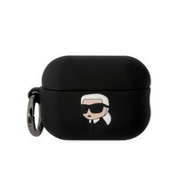 Karl Lagerfeld KLAP2RUNIKK Kryt AirPods Pro 2 černý/černý Silikonový Karl Head 3D