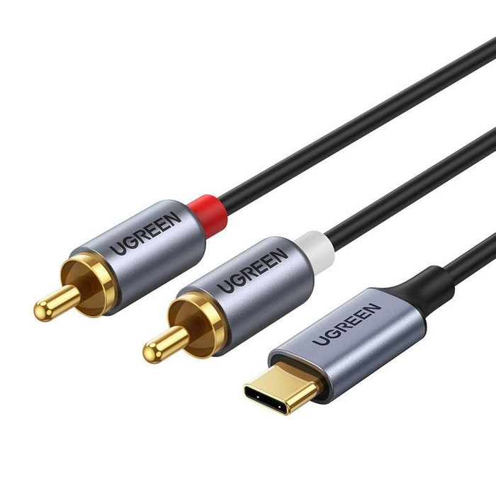 Ugreen audio kabel USB typu C (samec) – 2RCA (samec) 1,5 m šedý (20193 CM451)