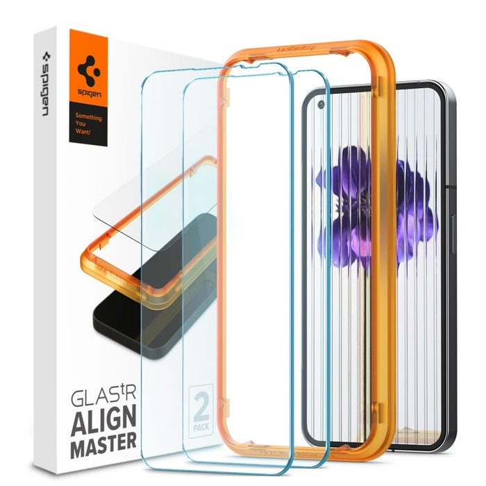 Vidrio Templado Spigen ALM GLAS.TR SLIM 2-PACK NADA TELÉFONO 1 TRANSPARENTE