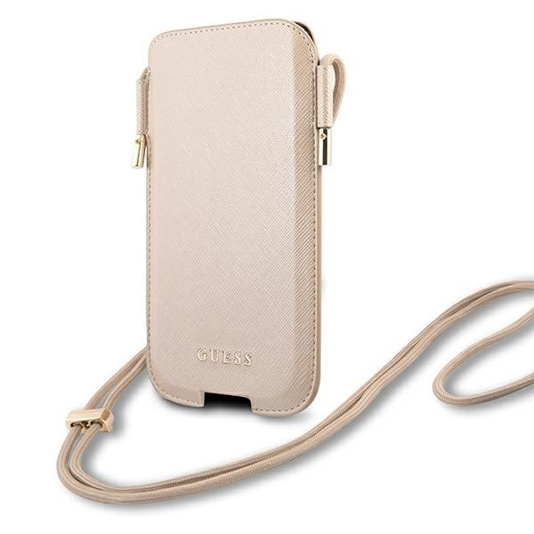 Sac à main Téléfono portable GUESS Téléfono portable 6.7 Saffiano Gold Case