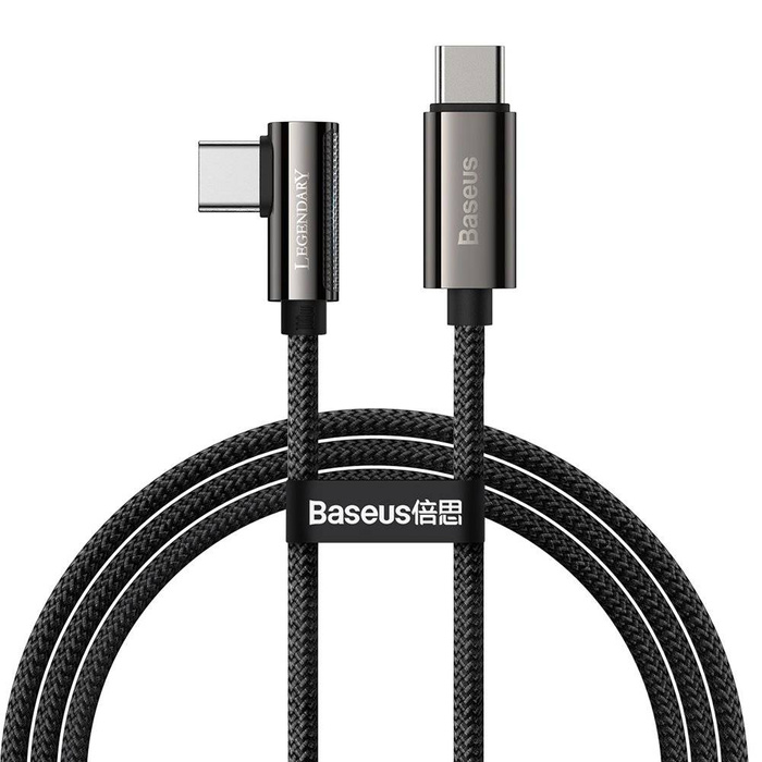 Baseus Legendární úhlový rychlonabíjecí kabel USB Typ C - USB Typ C 100W 5A 1m černý (CATCS-01)