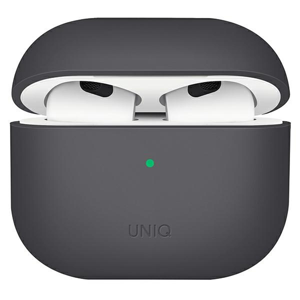 Custodia Uniq Lino AirPods 3a generazione Grigio silicone / grigio cenere