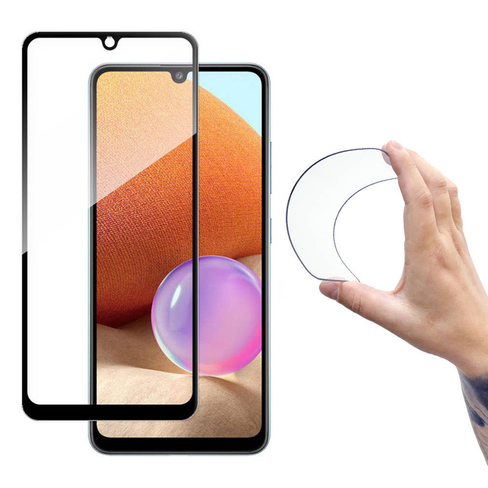 Wozinsky Full Cover Flexi Nano Glasfolie gehärtetes Glas mit Rahmen für Samsung Galaxy A42 5G Transparent