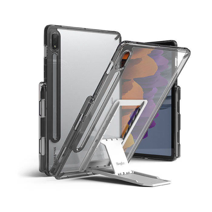 Ringke Fusion Combo exceptionnel rigide coque avec cadre en gel pour Samsung Galaxy Tab S7 11'' + support adhésif gris (FC475R40)