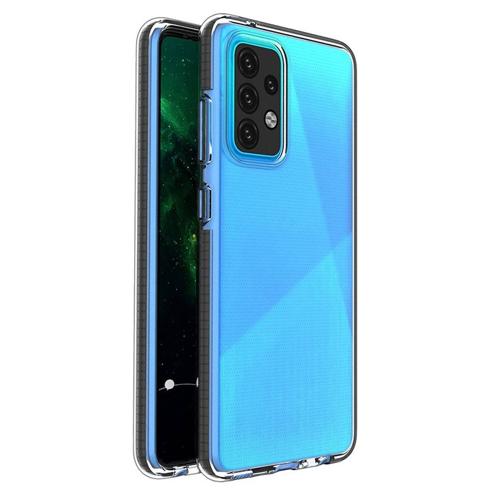 Pružinový Case gelový kryt pouzdro s barevným rámečkem pro Samsung Galaxy A52s 5G / A52 5G / A52 4G černý