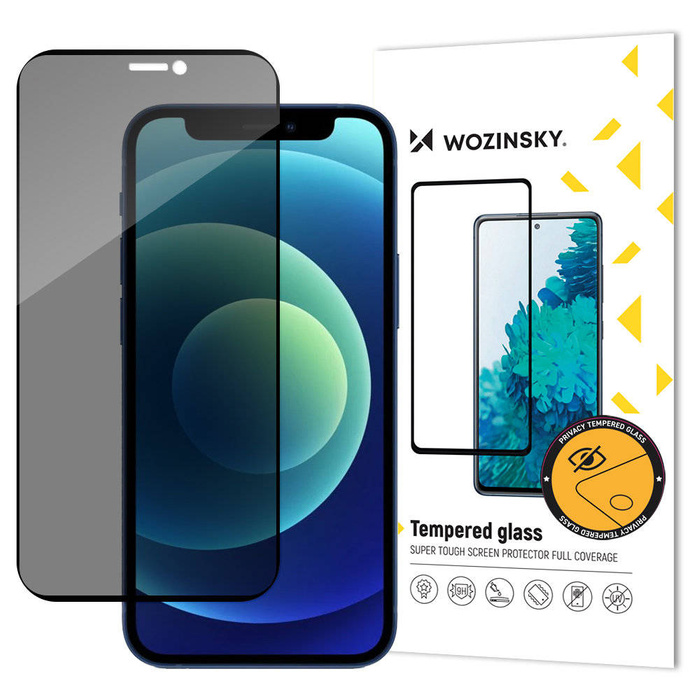 Wozinsky Privacy Glass Vetro temperato per iPhone 12 Pro / iPhone 12 con filtro anti-spia privatizzante