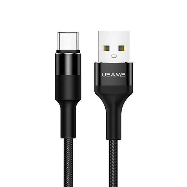 Kabel Opletený USAMS USB-C 2A 1,2 m černý