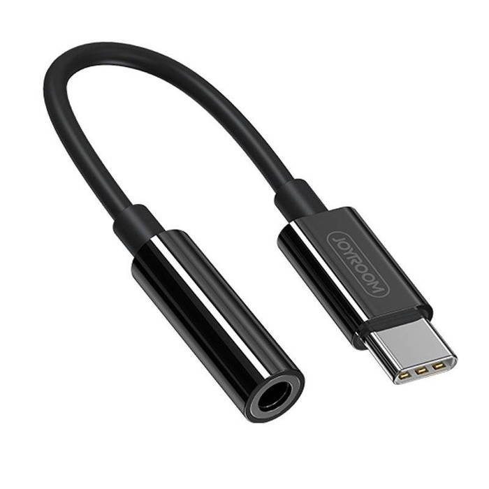 Joyroom Mini jack 3,5 mm per adattatore per cuffie USB tipo C nero (SH-C1)