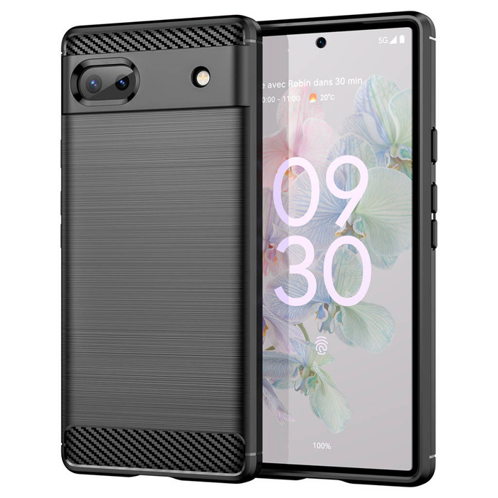 Karbon Case flexibilní pouzdro kryt Google Pixel 6a černý