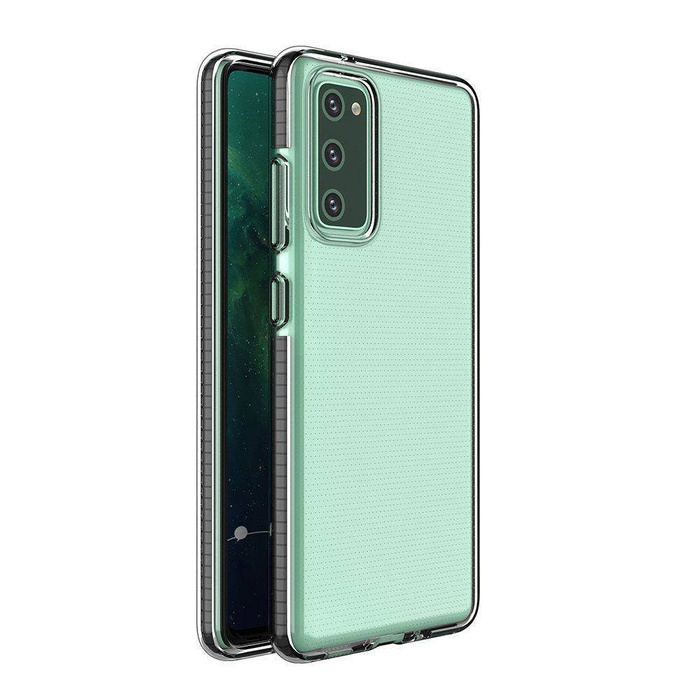 Pružinový Case gelový kryt pouzdro s barevným rámečkem pro Samsung Galaxy A72 4G černý