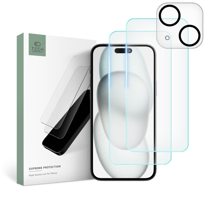 Tempered Glass Tech-protect Supreme Set iPhone 15 Plus Clear