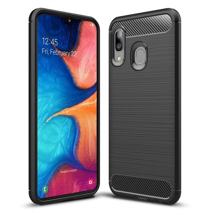 Pouzdro Samsung Galaxy A20 Carbon Silikonový kryt