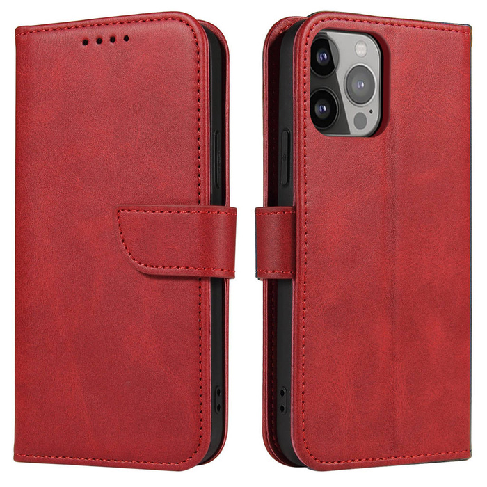 Peněženka se stojánkem pro iPhone 15 Pro Magnet Case - červená