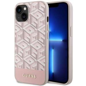 Funda Guess GUHMP14SHGCFSEP iPhone 14 6.1" rosa/rosa duro case GCube Stripes MagSafe Case