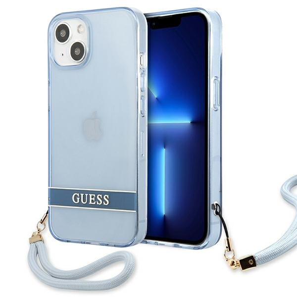 Case GUESS Apple iPhone 13 Translucent Stap Blue Hardcase