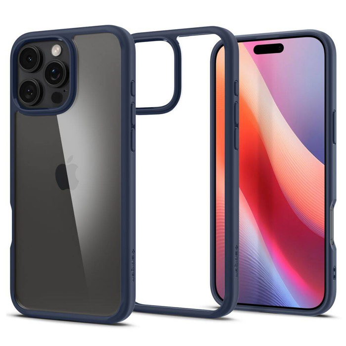 ETUI SPIGEN ULTRA HYBRID IPHONE 16 PRO NAVY BLUE wird übersetzt als SPIGEN ULTRA HYBRID IPHONE 16 PRO NAVY BLAU HÜLLE.