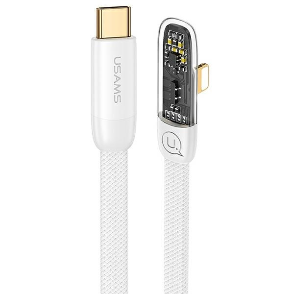 USAMS Kabel úhlový USB-C na Lightning PD 20W rychlonabíjení Iceflake Series 1,2 m bílá/bílá SJ583USB02 (US-SJ583)