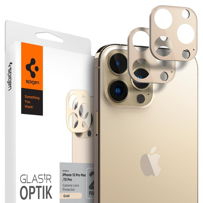 Spigen OPTIK.TR PROTECTEUR DE CAMÉRA 2-PACK IPhone 13 PRO / 13 PRO MAX OR PROTECTEUR DE CAMÉRA