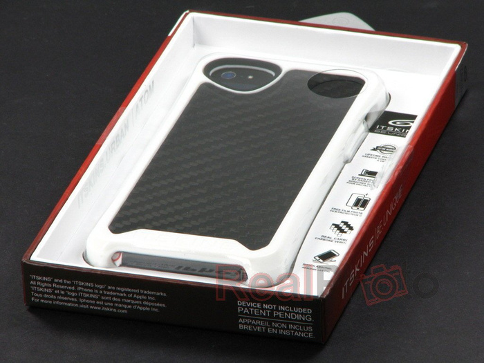 Pouzdro Kryt Apple iPhone 5 5S Atom Sheen Carbon ITSKINS White