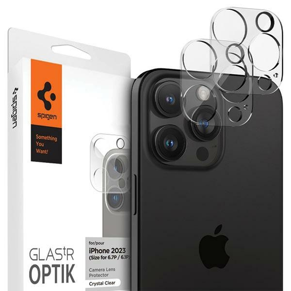 Spigen IPhone OCHRANA FOTOAPARÁTU OPTIK.TR OCHRANA FOTOAPARÁTU 2-PACK 14 PRO / PRO MAX / 15 PRO / 15 PRO MAX / 16 PRO / 16 PRO MAX CRYSTAL CLEAR