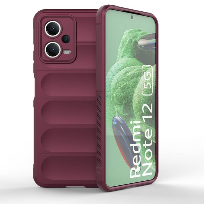 Magic Shield Case Cover pro Xiaomi Redmi Note 12 5G / Poco X5 5G Flexible Armour Cover Burgundy