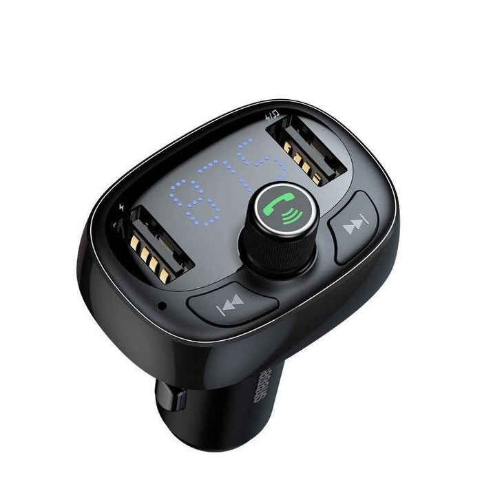 FM transmitter Baseus with Bluetooth USB microSD black