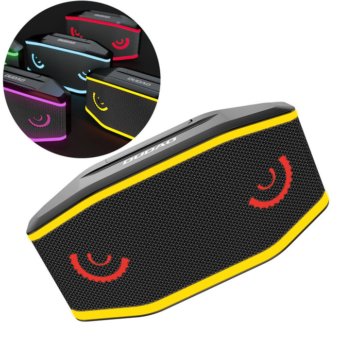 Dudao IP7 waterproof speaker wireless Bluetooth 5.0 RGB 5W 1200mAh black (Y10XS-black)