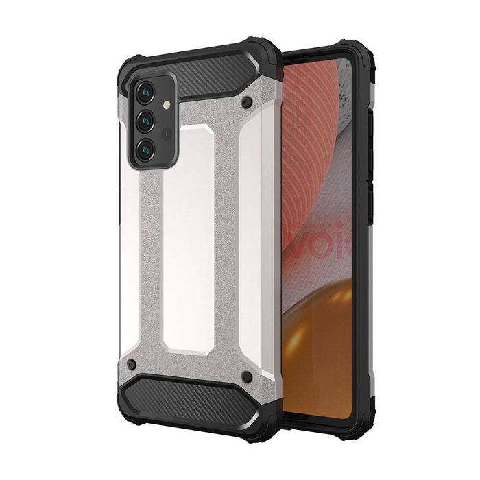 Hybrid Armor robuste TPU/PC Panzer Handyhülle Hard Case für Samsung Galaxy A72 4G silber