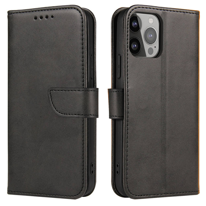 Magnet Case elegante custodia tipo libreria con cavalletto per iPhone 13 Pro nero