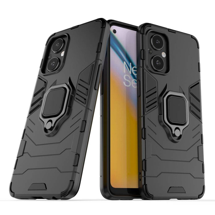 Coque hybride robuste Ring Armor + support magnétique pour OnePlus Nord N20 5G noir