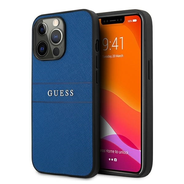 Modré Pouzdro GUESS Apple iPhone 13 13 Pro Case Strap