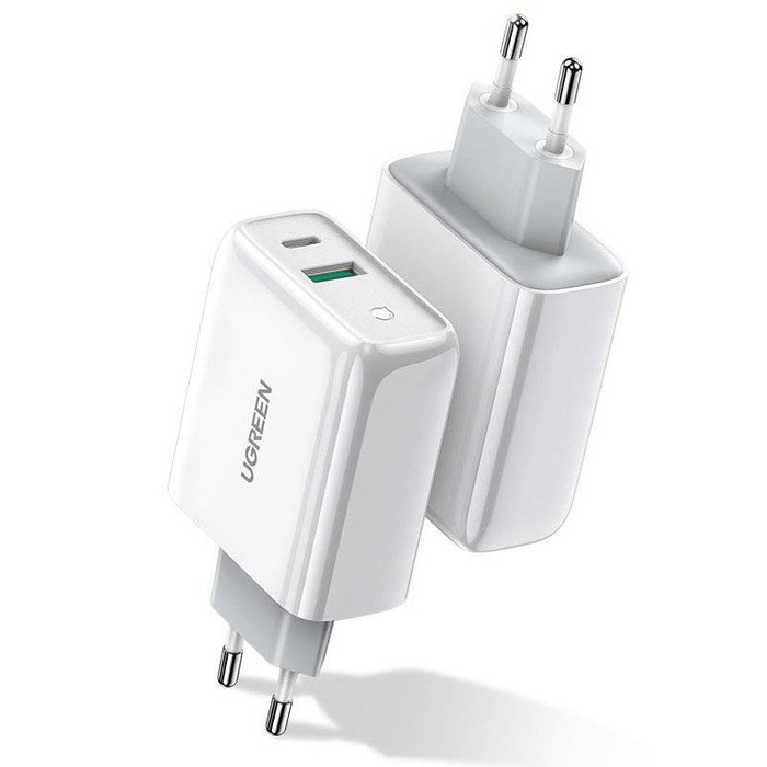 Ugreen Fast USB Type C / USB Wall Charger 36 W Quick Charge 4.0 Power Delivery blanc (60468 CD170)