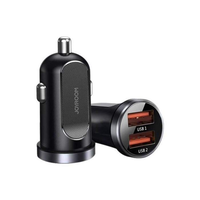 Joyroom C-A09 Mini schnell ladergerät 2x USB 30W Quick Charge, SCP, PD, AFC schwarz 