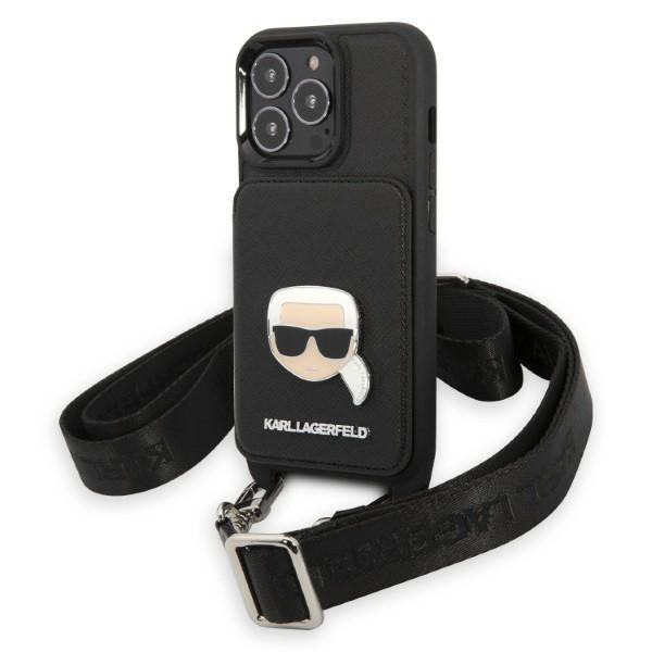 Obal Karl Lagerfeld Klhcp13lsakhpk iPhone 13 Pro / 13 6,1" Hardcase Saffiano Metal Karl Head Case