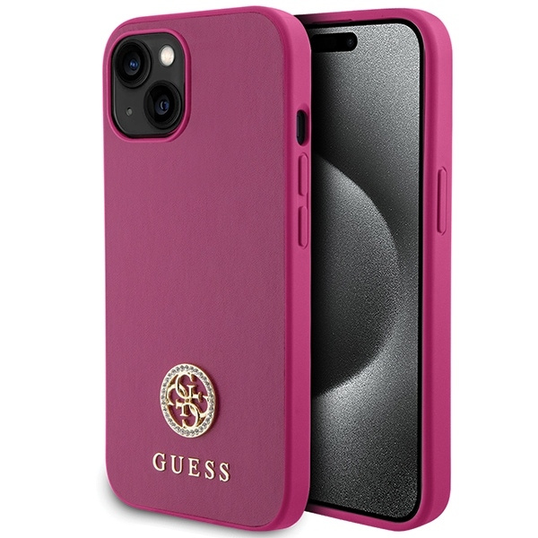 Guess GUHCP15SPS4DGPP iPhone 15 6.1" rose/rose durcase Strass Metal Logo