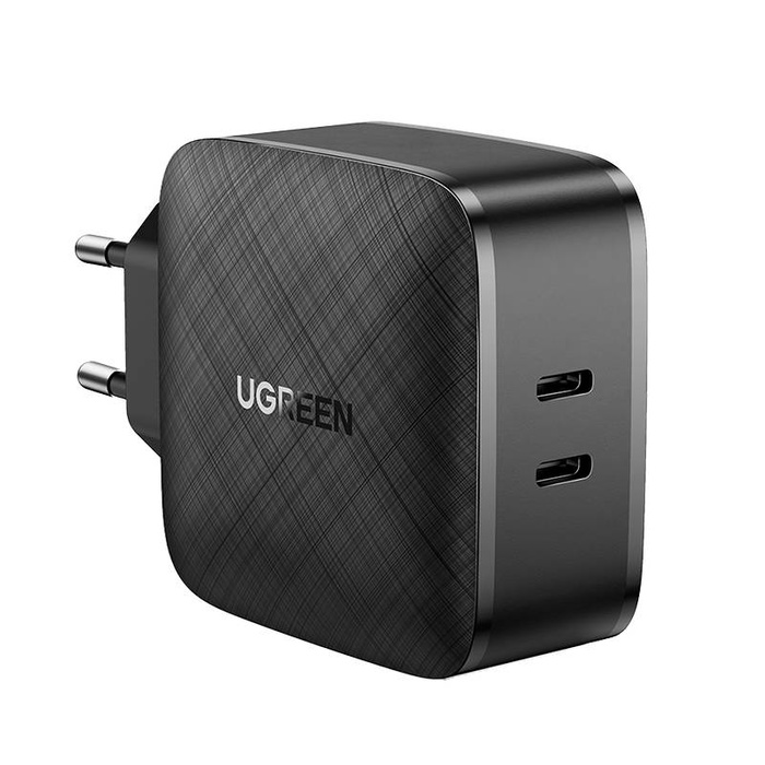 Chargeur câble réseau UGREEN CD216, 2xUSB-C, 66W, PD (noir) 70867