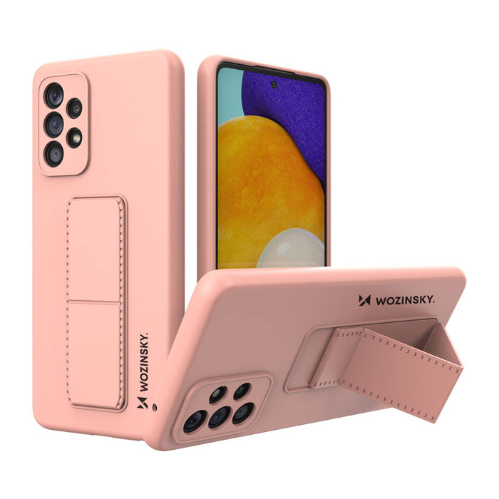 Telefontok Kickstand Case , rugalmas szilikon állvány Samsung Galaxy A73 Pink készülékhez