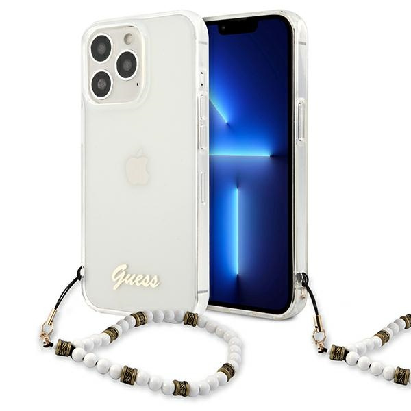 Case GUESS Apple iPhone 13 13 Pro White Pearl Clear Hardcase