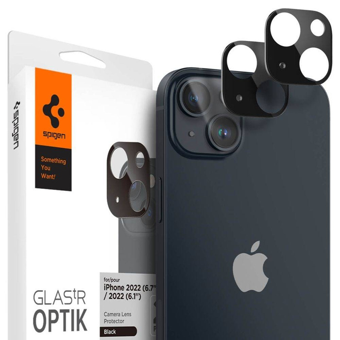 PROTECTEUR DE CAMÉRA Spigen OPTIK.TR PROTECTEUR DE CAMÉRA 2-PACK IPhone 14 / 14 PLUS NOIR