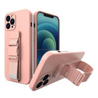 Rope Case Gel TPU Airbag Hülle mit Lanyard für Xiaomi Redmi 10X 4G / Xiaomi Redmi Note 9 rosa
