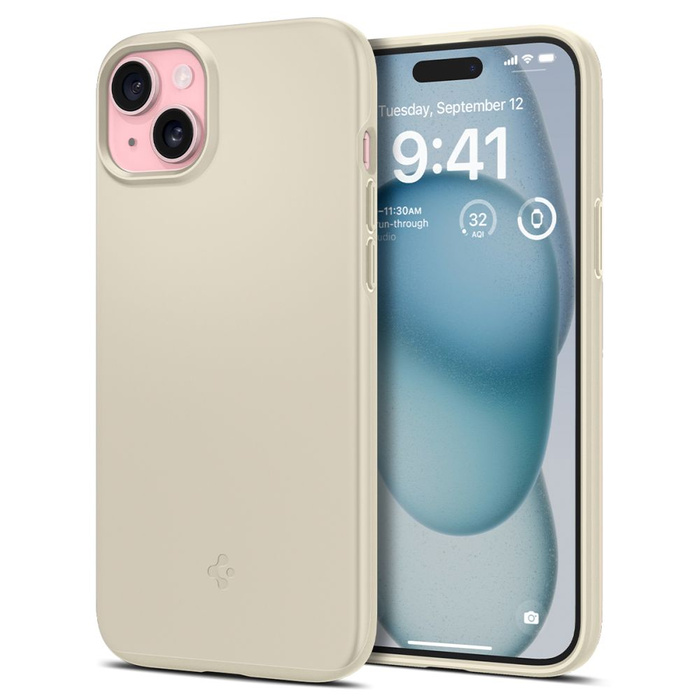 Hülle Spigen Thin Fit iPhone 15 Stummschaltung Beige