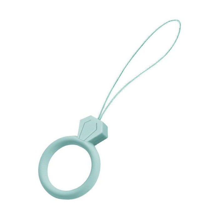 Lanière en silicone pour téléphone pendentif diamant bague doigt menthe