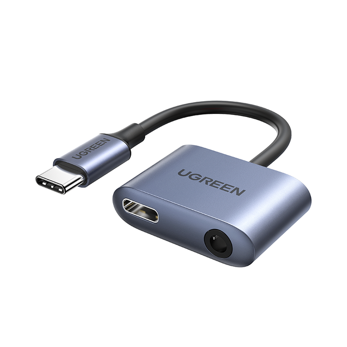 Ugreen CM231 USB-C to 3.5mm Audio Adapter with PD Grey