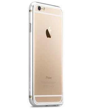 Pouzdro iPhone 6 6S MELKCO Kovový nárazník SILVER+ Fólie